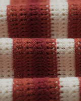Porto - Ecru And Orange Stripe Crochet Knitted Shirt
