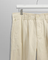 Raleigh Pleat Trousers Stone Cotton Twill