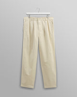 Raleigh Pleat Trousers Stone Cotton Twill