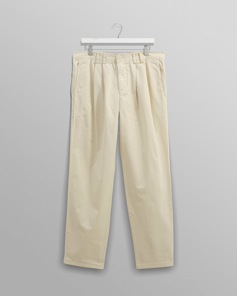 Raleigh Pleat Trousers Stone Cotton Twill