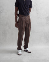 Raleigh Pleat Trousers Brown