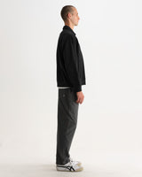 REEVE QUARTER ZIP SWEATSHIRT DRY COTTON LOOPBACK WASHED BLACK
