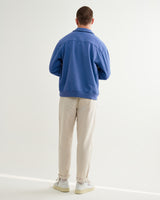 Reeve - French Blue Loopback Organic Cotton Collared Sweatshirt