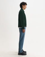 REEVE QUARTER ZIP SWEATSHIRT DRY COTTON LOOPBACK WASHED GREEN