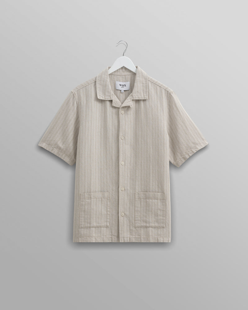 Ren Shirt Beige Linen Stripe