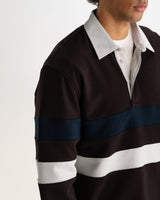 ROWHILL RUGBY LOOPBACK BROWN / NAVY
