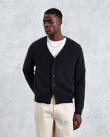 Alban - Navy Mohair Blend Cardigan