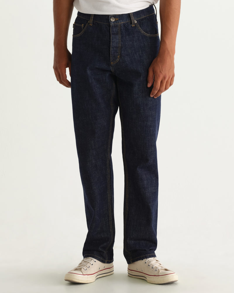 Men's Rinse Wash Selvedge Straight Fit Denim Jeans | Wax London