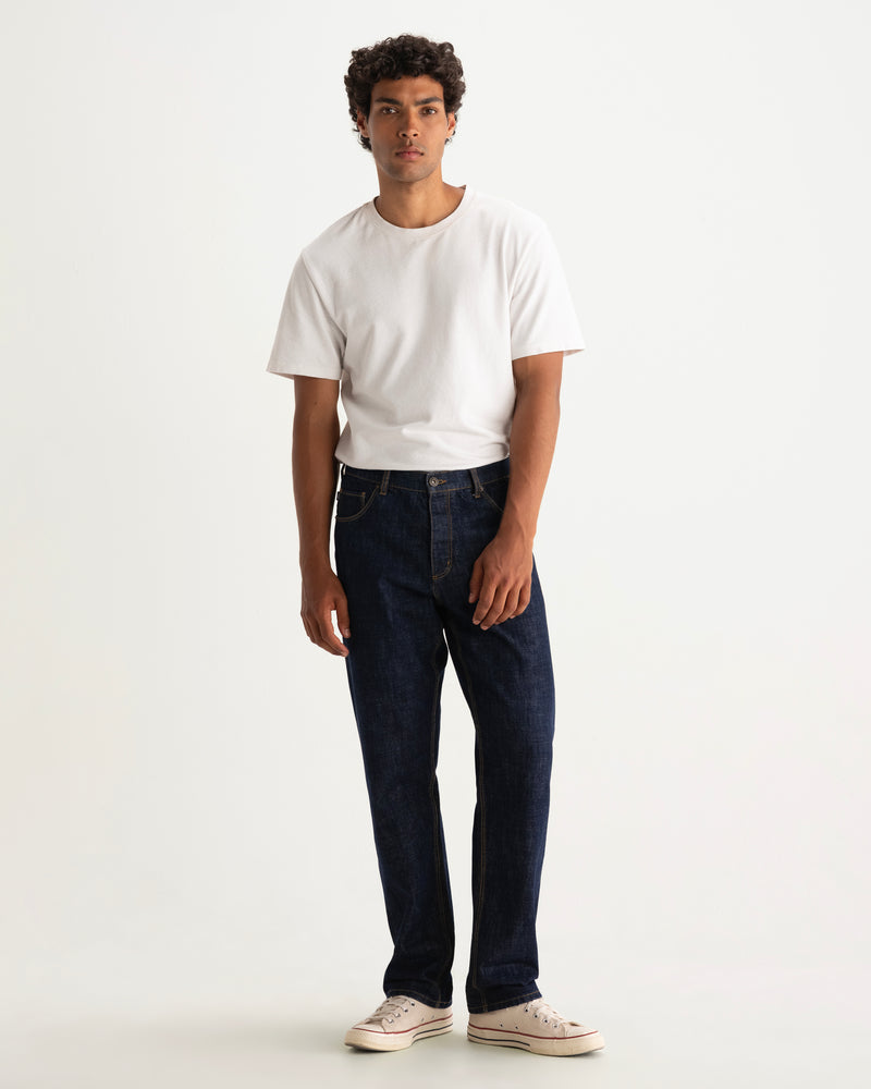 Men's Rinse Wash Selvedge Straight Fit Denim Jeans | Wax London