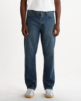Russell – Straight-Fit-Jeans aus Selvedge-Denim in Mid Blue Wash