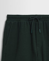 Sam - Bottle Green Textured Waffle Shorts