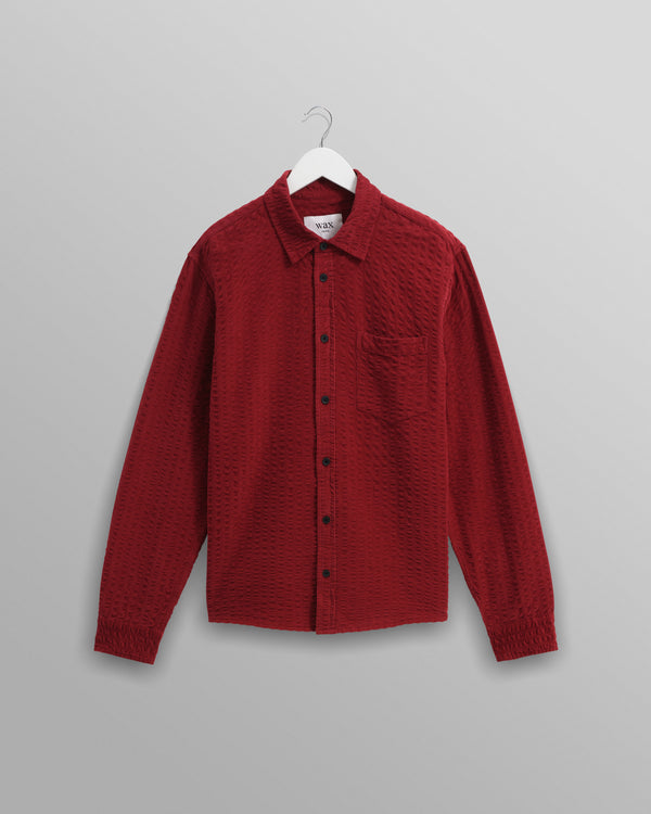 Shelly - Burgundy Seersucker Corduroy Shirt