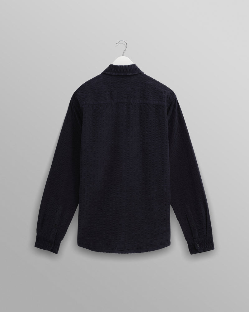 Shelly - Navy Seersucker Corduroy Shirt