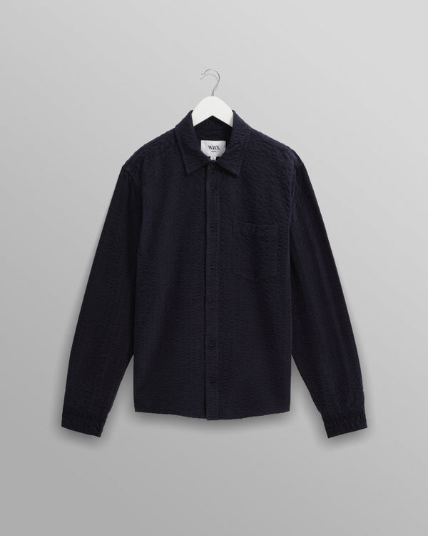 Shelly - Navy Seersucker Corduroy Shirt