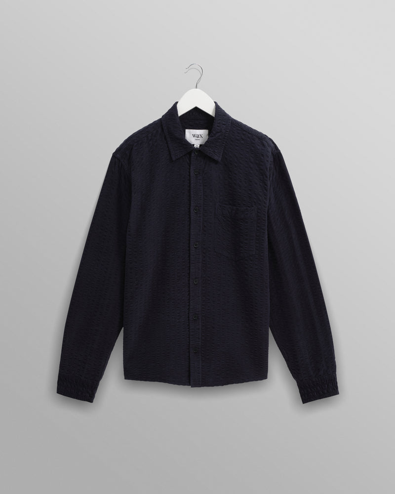 Shelly - Navy Seersucker Corduroy Shirt