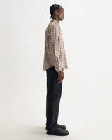 SHELLY L/S SHIRT DOBBY CHECK ECRU / RED