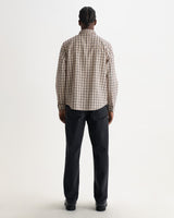 SHELLY L/S SHIRT DOBBY CHECK ECRU / RED