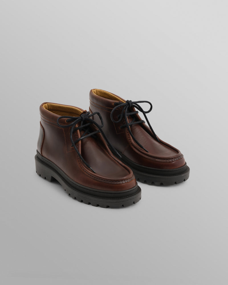 S.T. Valentin - Brown Smooth Leather Chunky Deck Boot