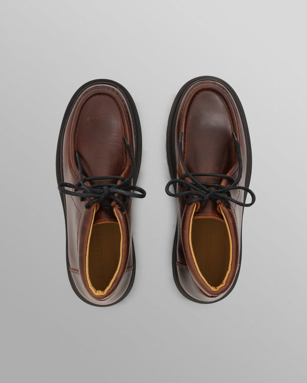 S.T. Valentin - Brown Smooth Leather Chunky Deck Boot