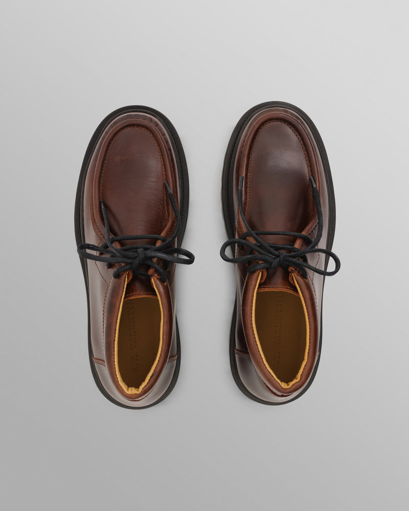 S.T. Valentin - Brown Smooth Leather Chunky Deck Boot