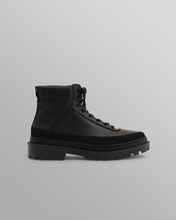 S.T. Valentin - Black Grain Leather Outset Boot