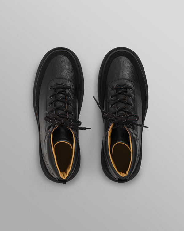 S.T. Valentin - Black Grain Leather Outset Boot