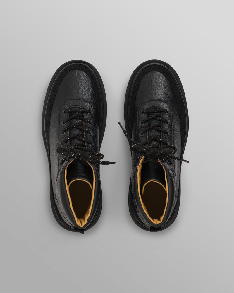 S.T. Valentin - Black Grain Leather Outset Boot