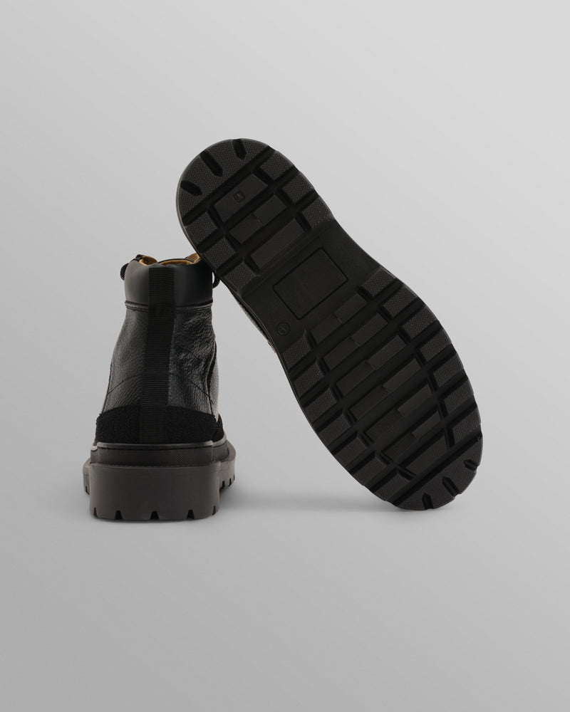 S.T. Valentin - Black Grain Leather Outset Boot