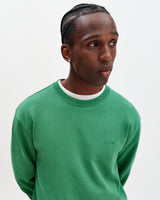 Sidney - Washed Green Loopback Cotton Sweatshirt
