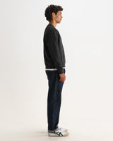 Sidney - Washed Black Brushed Organic Cotton Sweatshirt