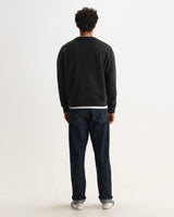 Sidney - Washed Black Brushed Organic Cotton Sweatshirt