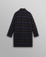 Stan - Navy Check Wool Car Coat