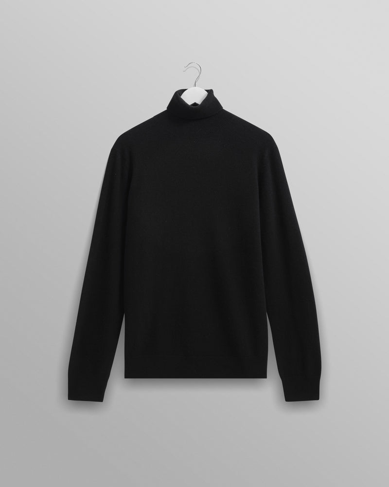 Sterling Roll Neck Black Wool-Cashmere
