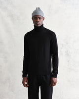 Sterling Roll Neck Black Wool-Cashmere