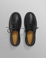 S.T. Valentin - Black Italian Leather Chunky Sole Boat Shoes