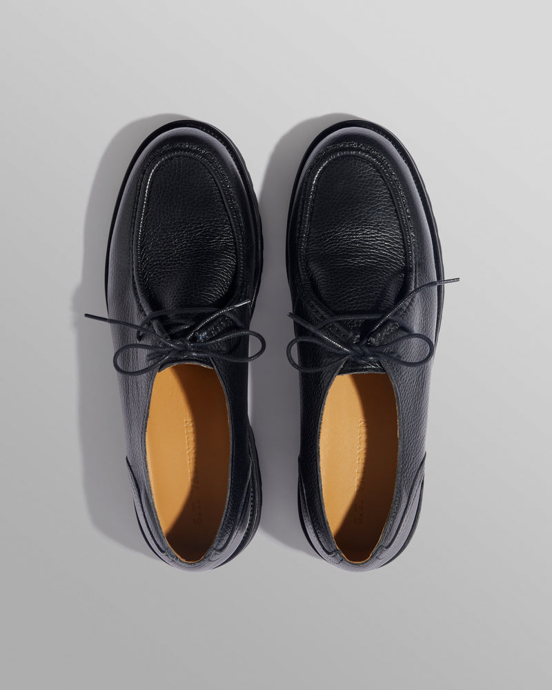 S.T. Valentin Deck Shoes Black Grained Leather