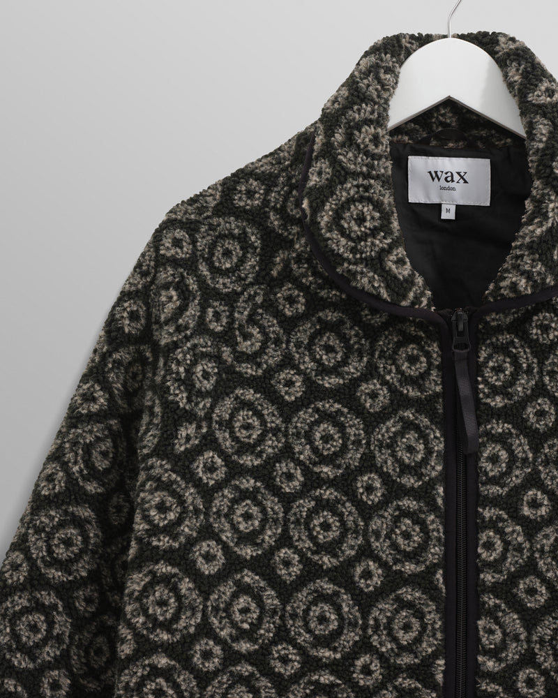 Tate - Charcoal Ornate Jacquard Fleece Jacket