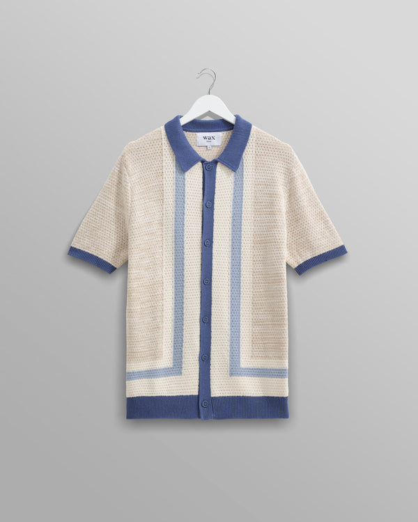 Tellaro Shirt Blue/Ecru Stripe