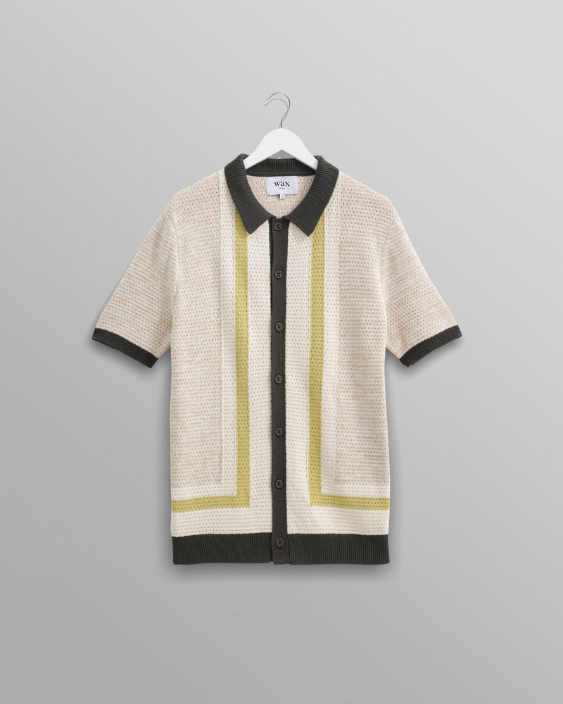 Tellaro Shirt Green/Ecru Stripe