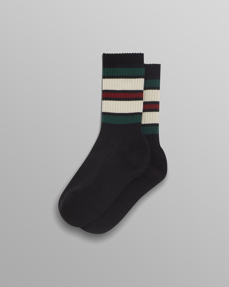 Trek Sock Black Sports Stripe