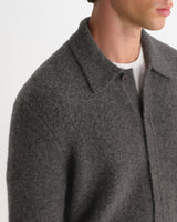 TRISTAN L/S POLO FLUFFY WOOL BLEND CHARCOAL