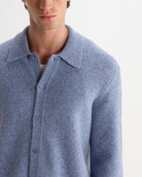 TRISTAN L/S POLO FLUFFY WOOL BLEND PALE BLUE