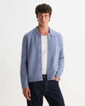 TRISTAN L/S POLO FLUFFY WOOL BLEND PALE BLUE