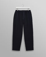 Tyne - Dark Navy Jumbo Seersucker Loose Fit Trousers