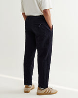 Tyne - Dark Navy Jumbo Seersucker Loose Fit Trousers