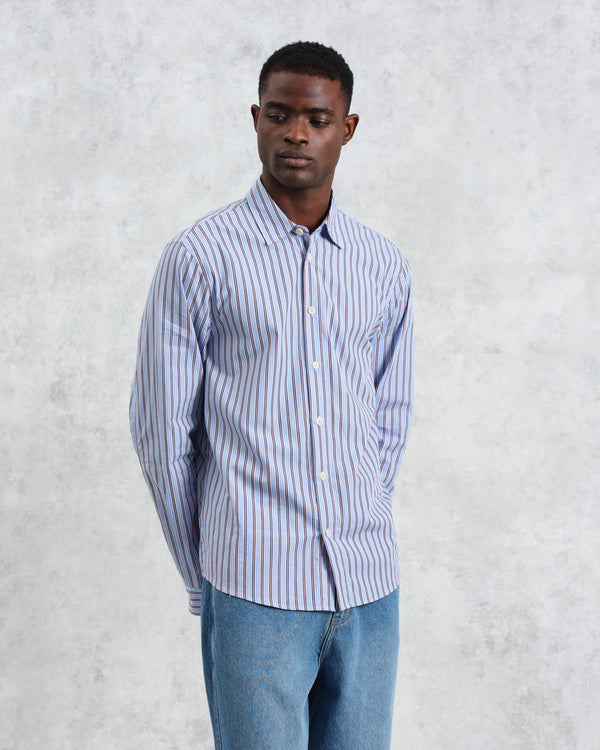 Trin - Blue Striped Cotton Shirt