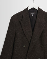Vigo - Dark Brown Italian Wool Blend Double-Breasted Blazer
