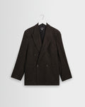 Vigo - Dark Brown Italian Wool Blend Double-Breasted Blazer