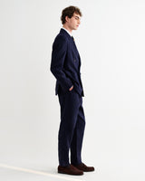 Vigo - Navy Linen Double-Breasted Blazer