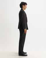 VIGO DOUBLE BREASTED BLAZER WOOL BLEND FLECK DARK BROWN